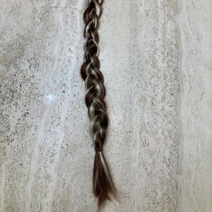 Long Braided Ponytail Hair Color Split Brown With Blonde